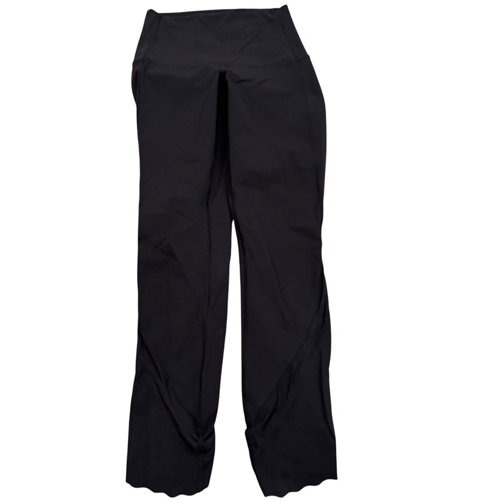 Lululemon Align High-Rise Pant Scallop Mesh Wrap Black Leggings Size 2
